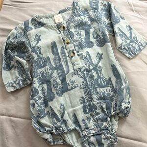 Kate Quinn organic Cactus Print Baby Onesie